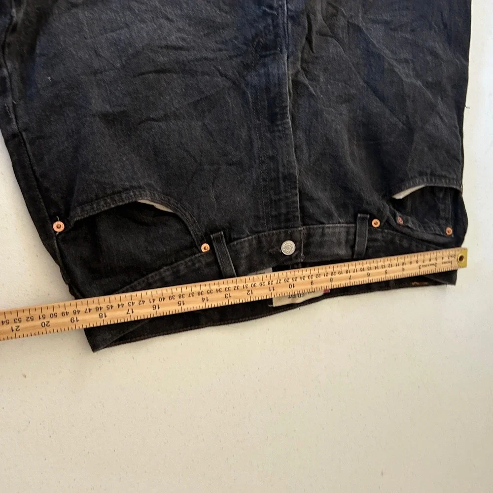 Levis 550 Mens Relaxed Fit Tapered Leg Black Denim Jeans 40x30
